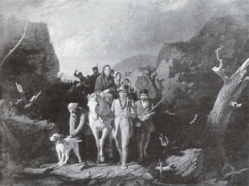 George Caleb Bingham Daniel Boone fuhrt eine Gruppe von Pionieren oil painting image